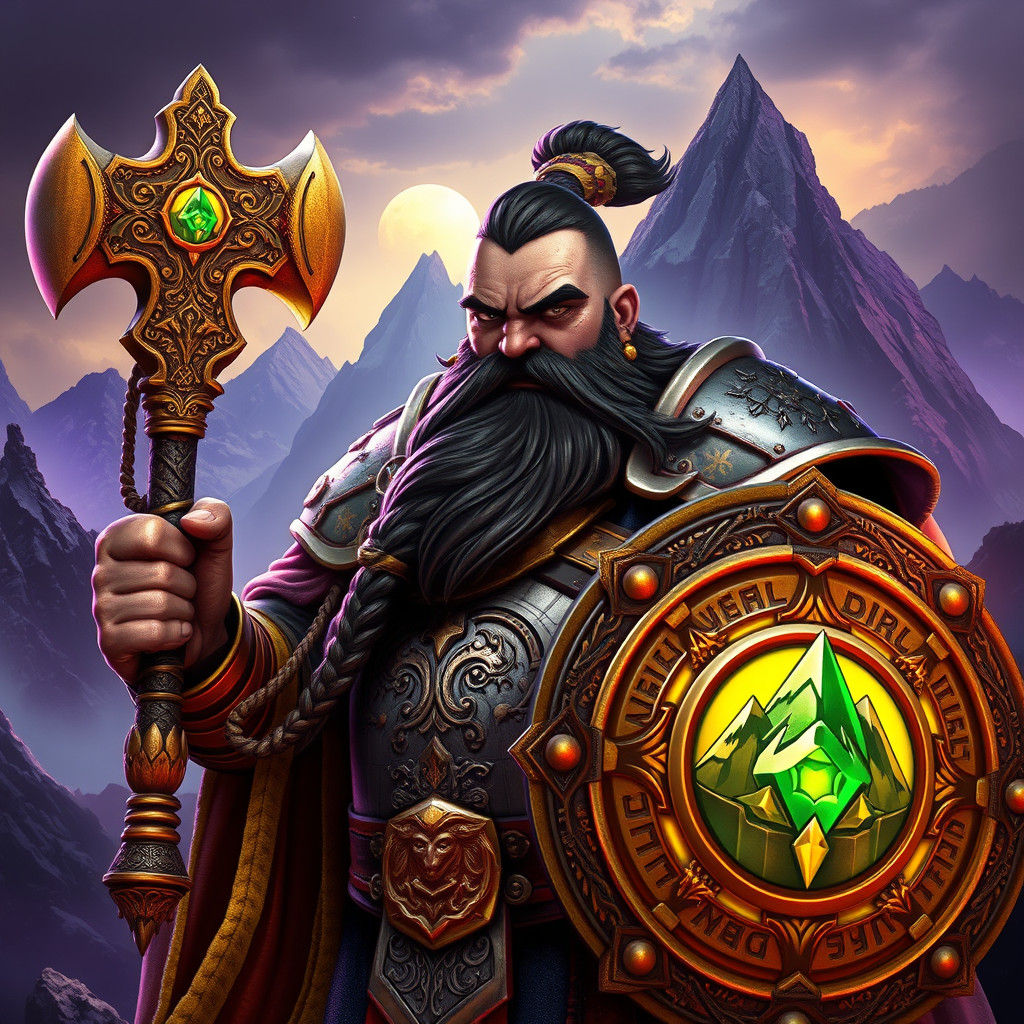 Dwarf Cleric in Silver Armor with Warhammer