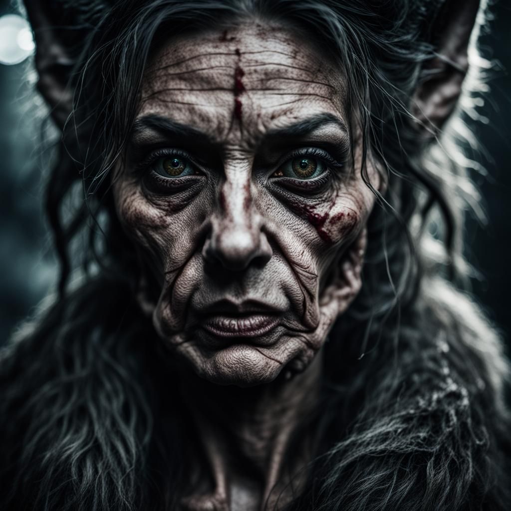 Werewolf Queen Portrait in Cinematic Lighting