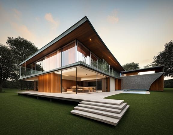 Abstract Home Architecture Visualized by AI