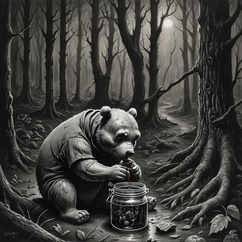 Winnie the Pooh and Jar of Blood-Honey