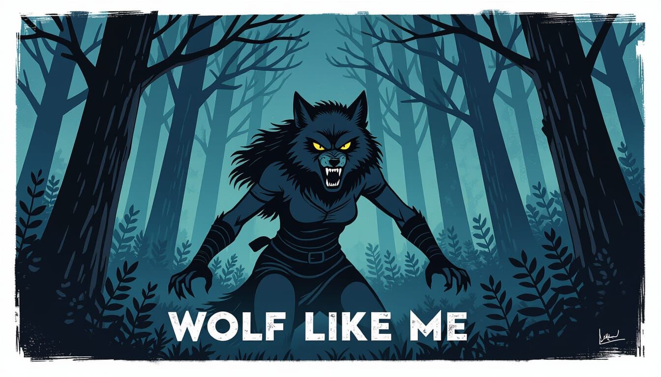 Angry Werewolf in Dark Fairy Tale Forest