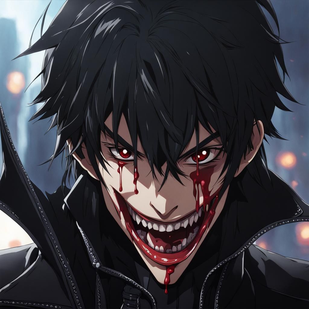 Anime Vampire Dripping Blood, Ghibli Style