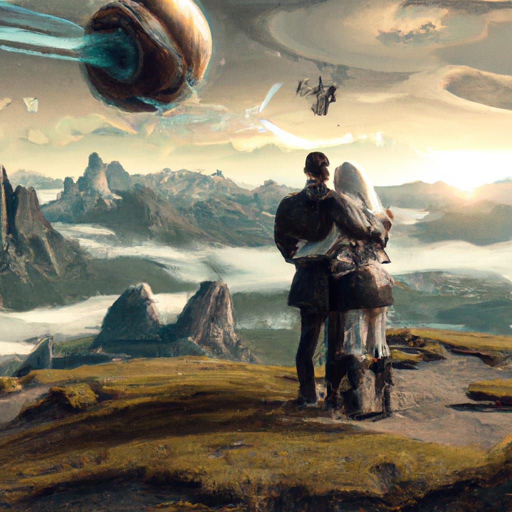 Retrofuturistic Matte Painting: Love and Trust