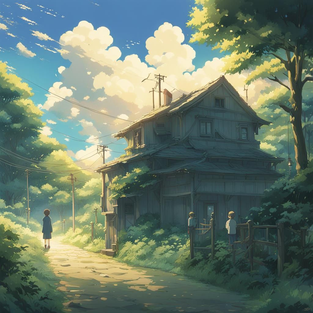 Anime Key Visual Inspired by Studio Ghibli