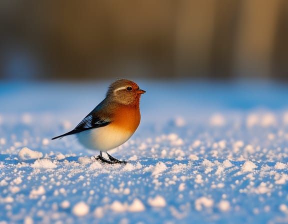 Winter Bird on Ice: Detailed 8K Photography
