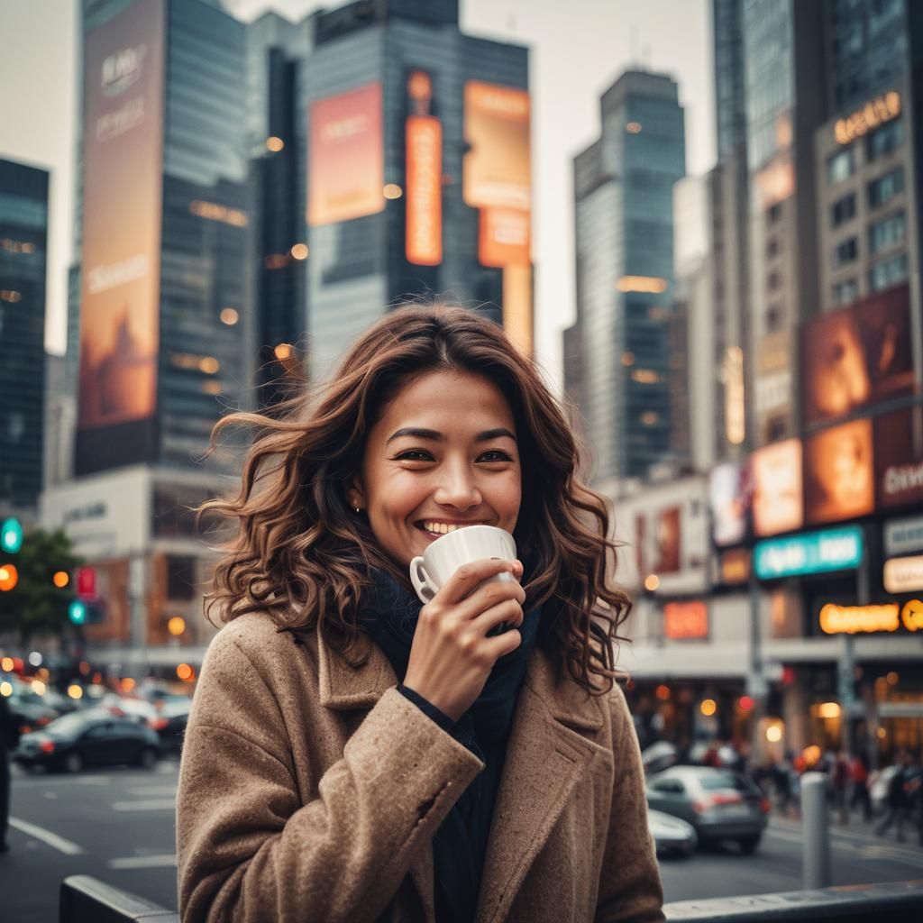 Woman Smelling Coffee: Advertising Photography