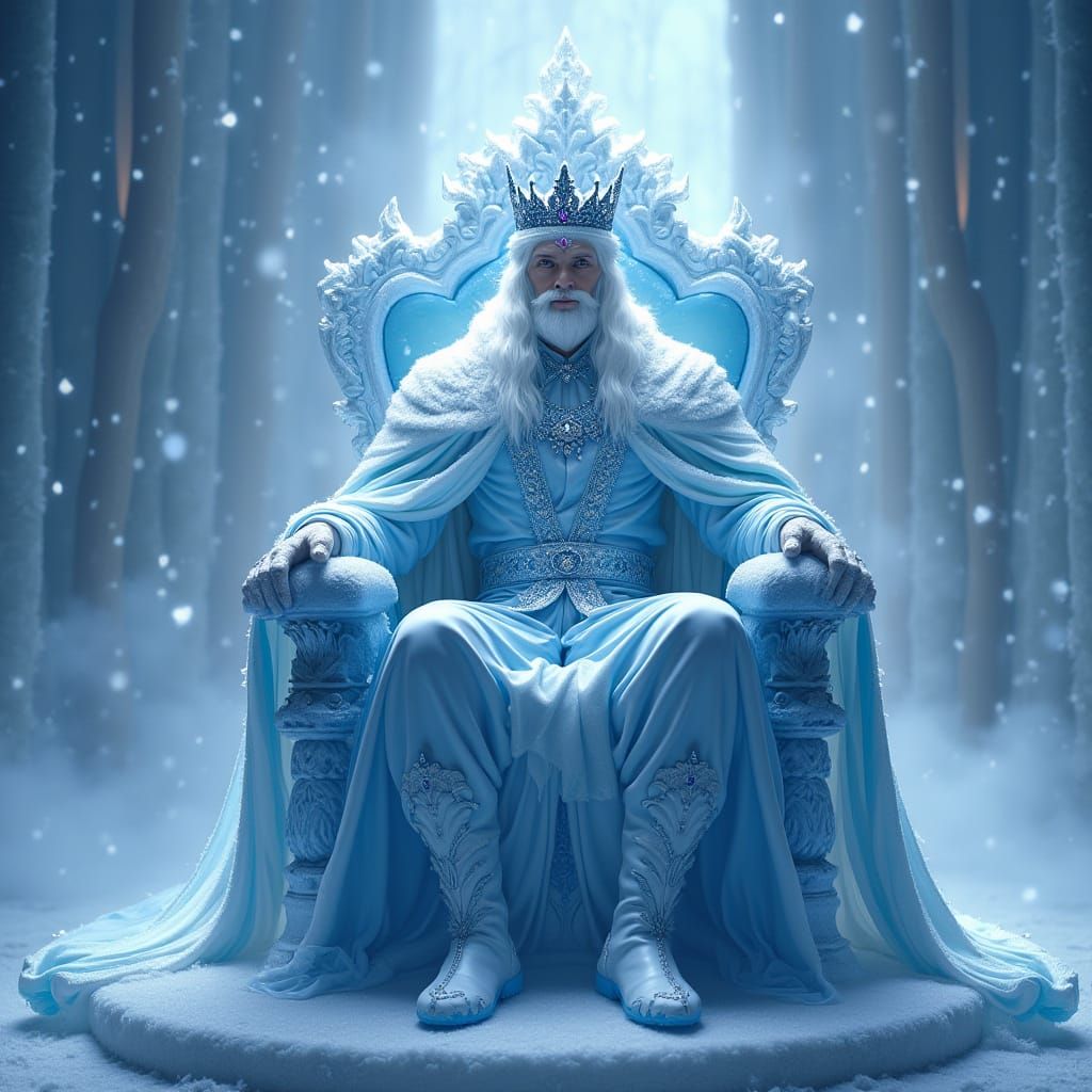 Regal Ice King Sculpture in Winter Wonderland