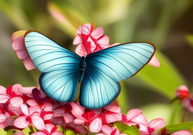 Brilliant Mayan Blue Butterfly Digital Rendering