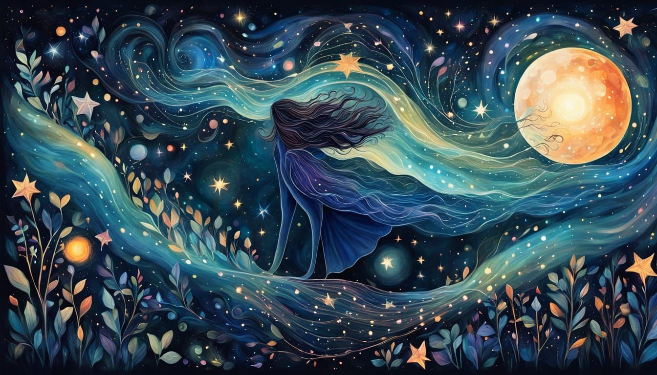 Ethereal Fey in Vibrant Galaxy Whimsy