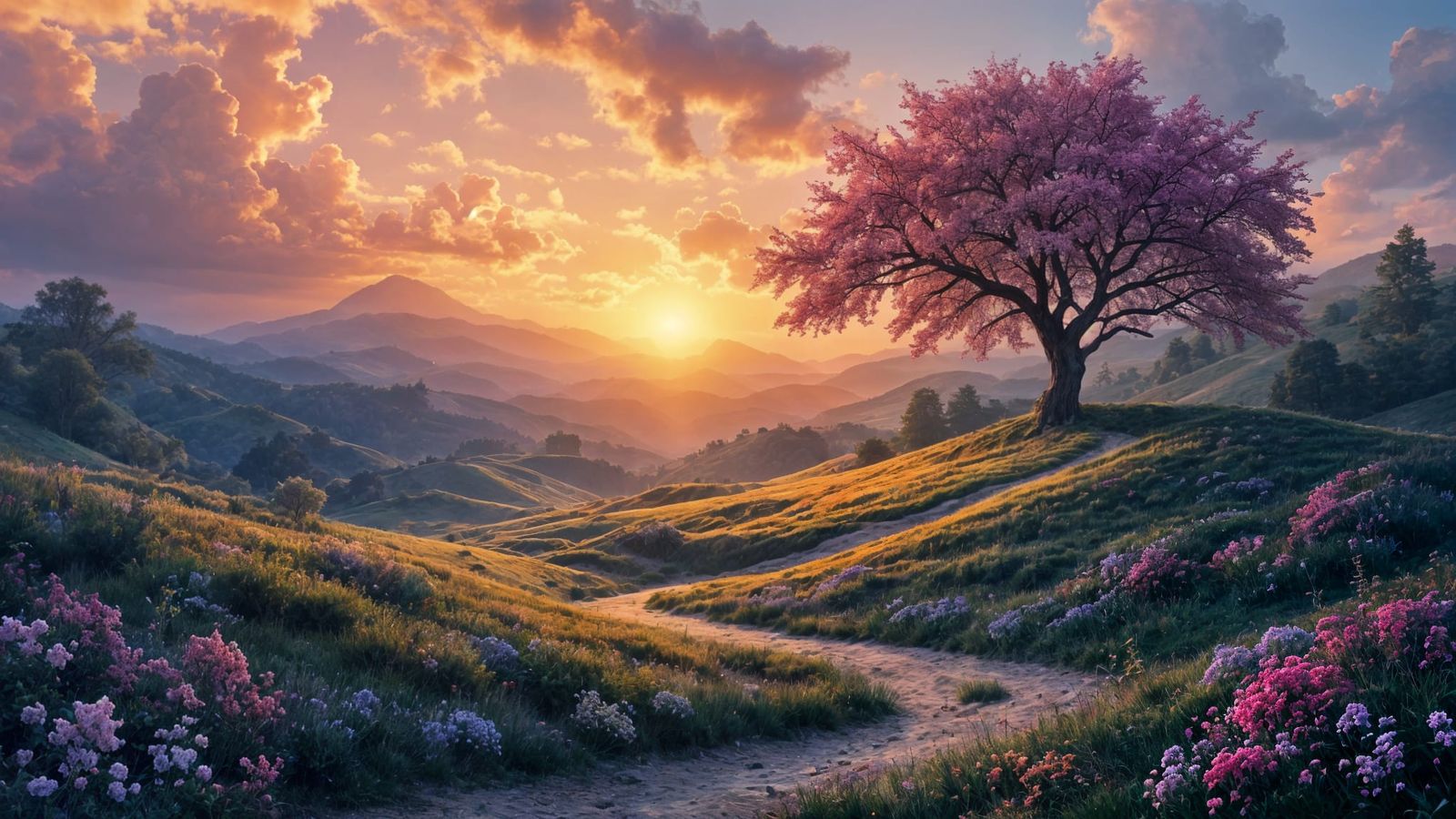 Romantic Landscape in a Dreamy Artistic Style