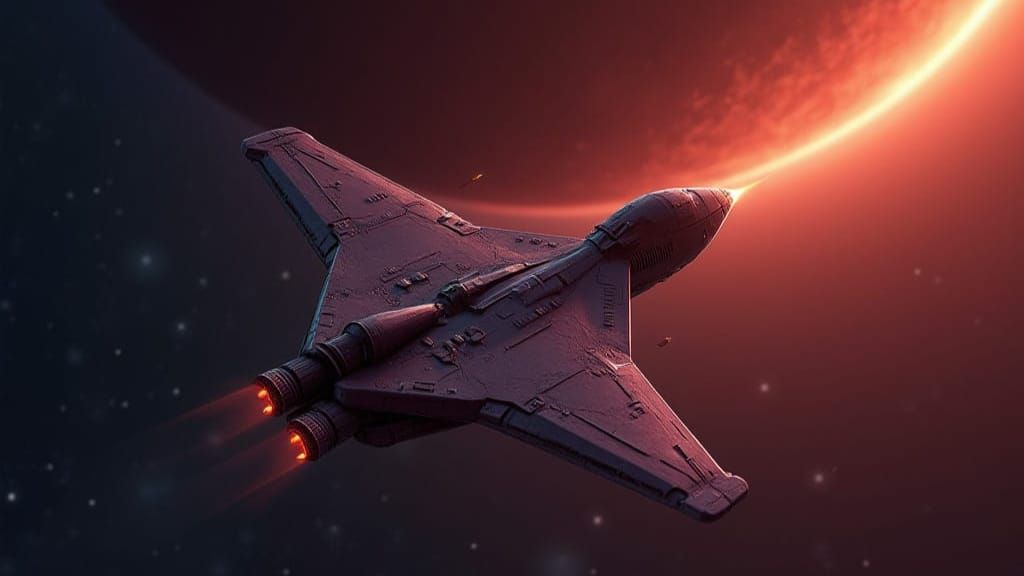 Red Planet Bound Bird-Shaped Spaceship