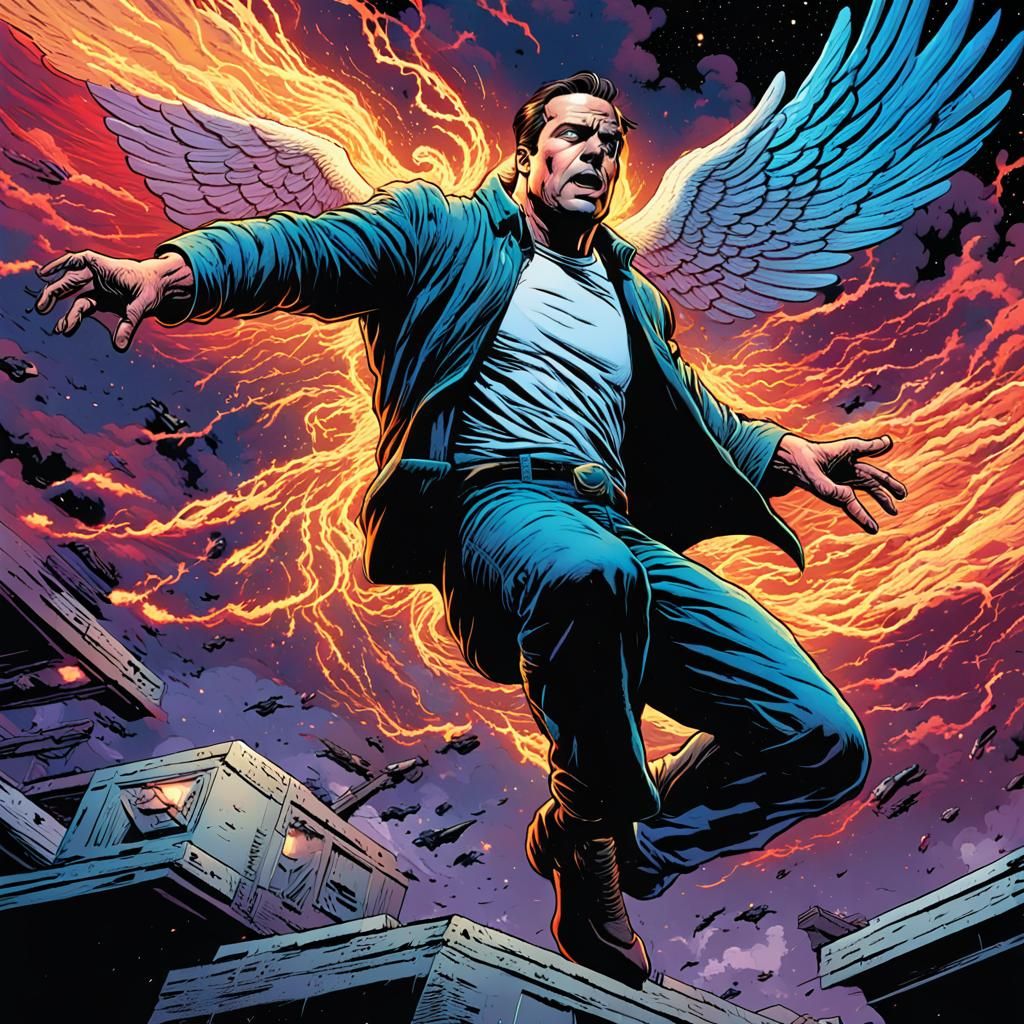 Man in Crisis: Comic Book Style Artwork