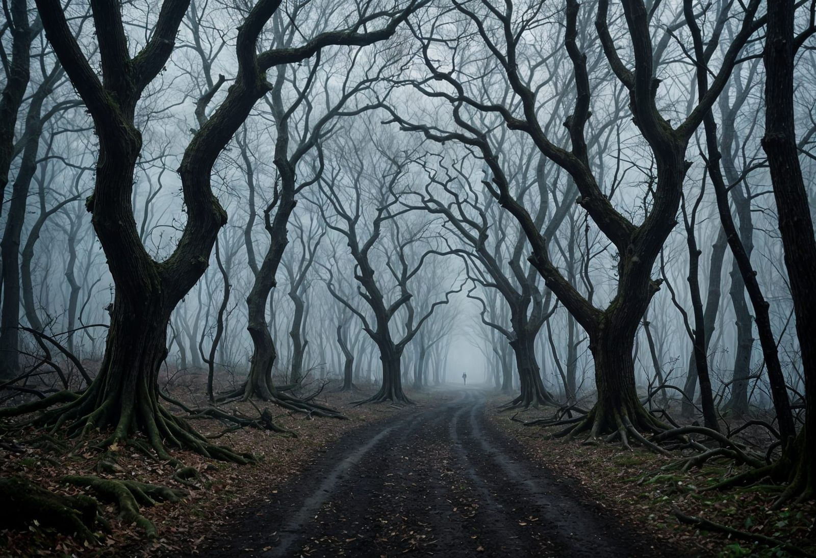 Surreal Dark Fantasy Woodland at Dusk