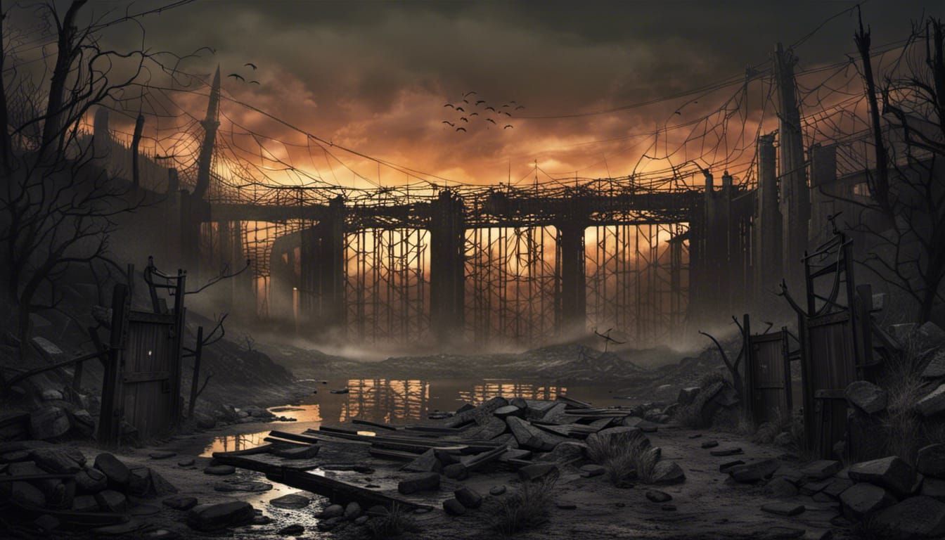 Horror Illustration: Russia-Ukraine Conflict in Dystopian Re...