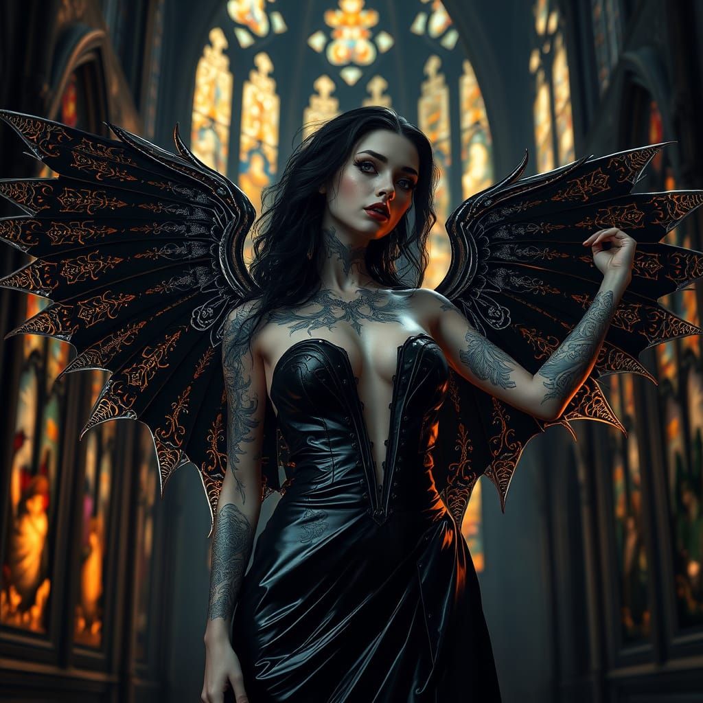 Ethereal Gothic Goddess in Dark Fantasy Splendor