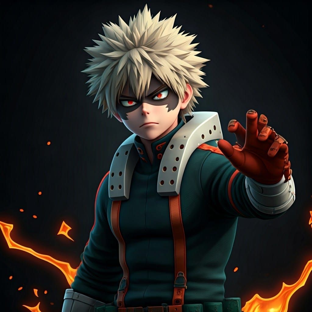 Cyberpunk Hero in 3D Anime Style