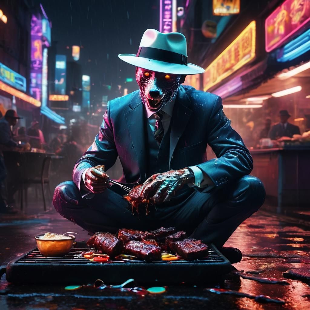 Man Plays Bongo in City: Splash Art, Unreal Engine