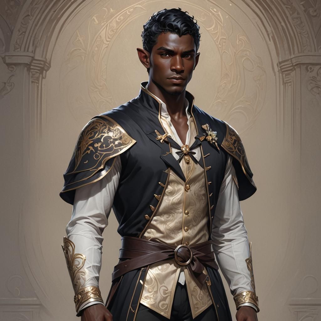 Half-Elf Archer Portrait in Hyperdetailed Style