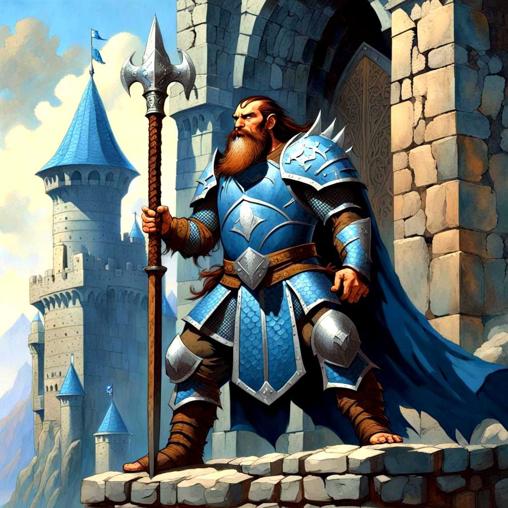 Dwarf Warrior Priest with Dragon Scale Shield