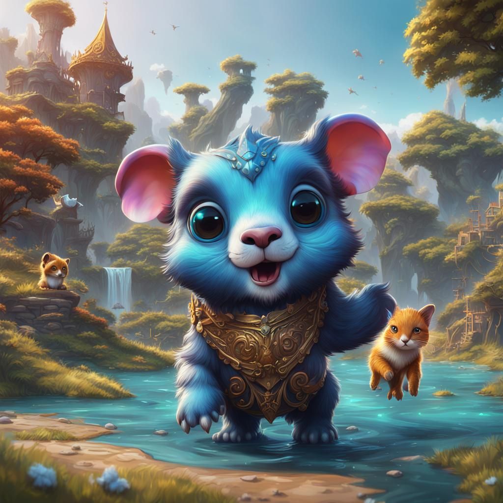 Fantastical Cute Animals in Detailed Matte Painting