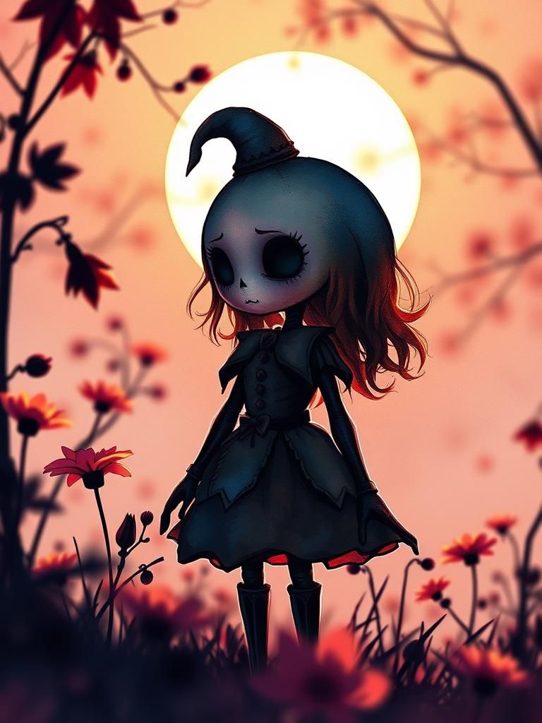 Halloween Doll in Art Brut Style