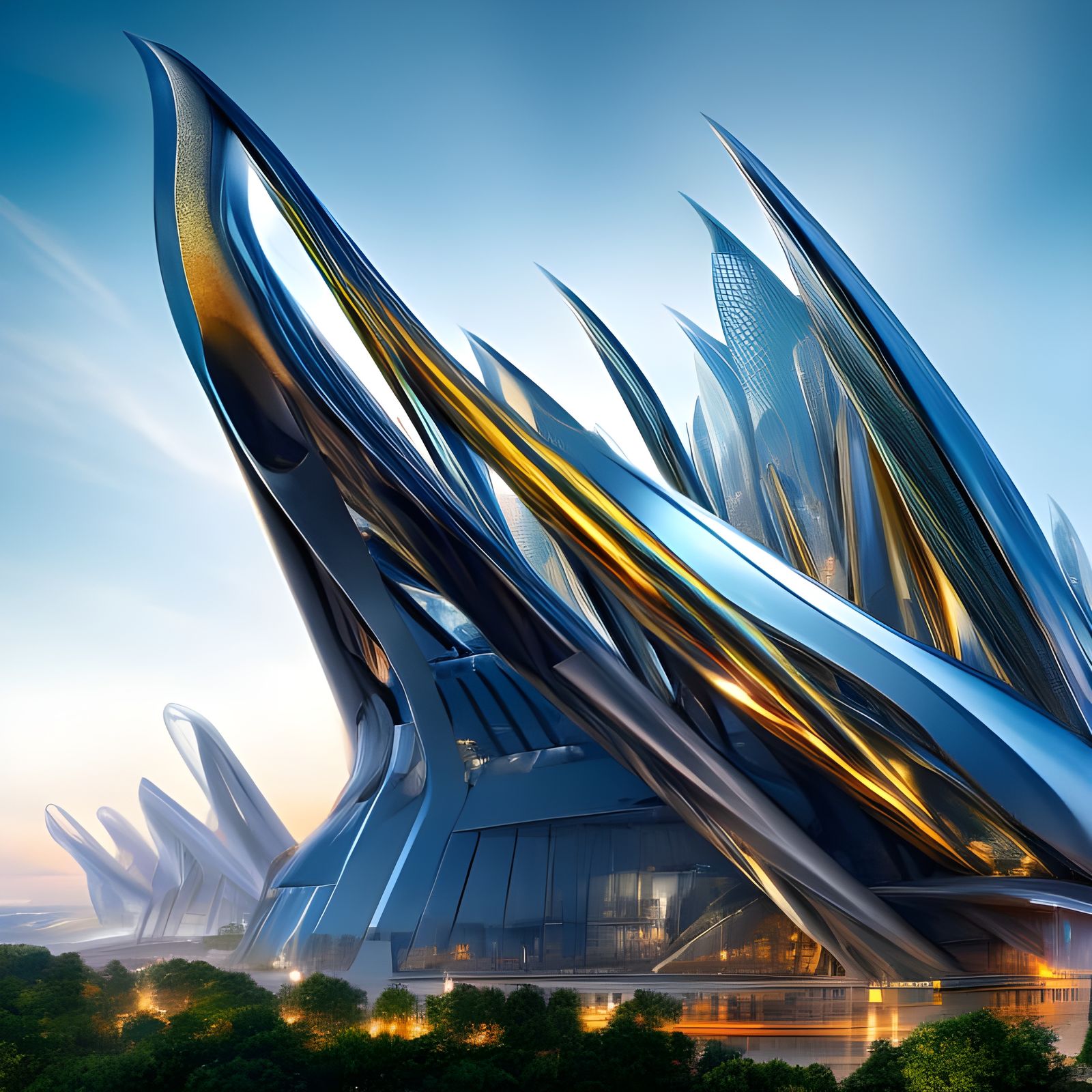 Futuristic Megastructure: Digital Art in Angular Style
