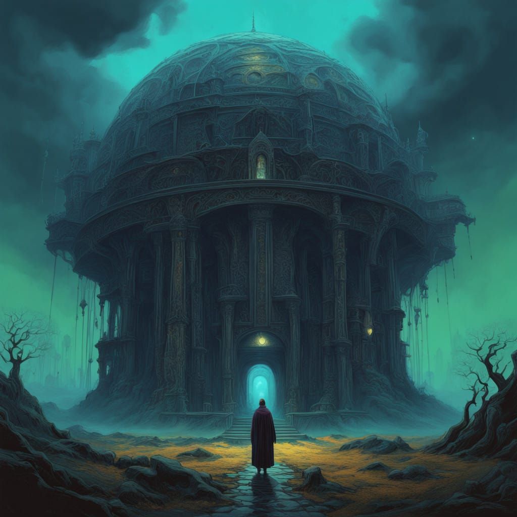 Mystical Queen in Ethereal Aura with Crystal Structures and...