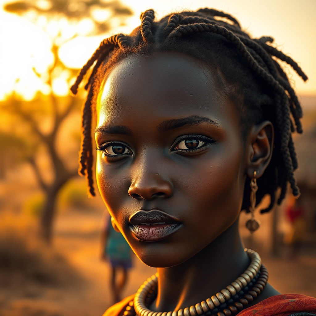 Kenyan Goddess in Golden Light