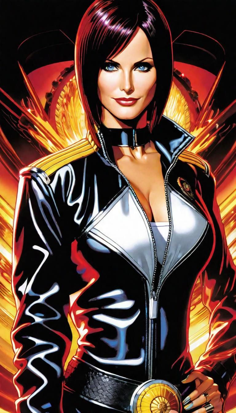 Actress as Anime Fighter in Cel-Shaded Style