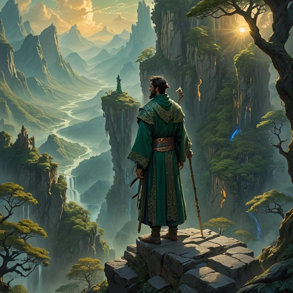 Kuk Overlooking Mystical Realm, Fantasy Concept Art