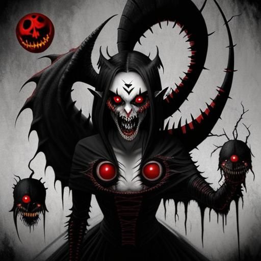 Terrifying Shadow Vampire with Red Eyes: Surreal Art