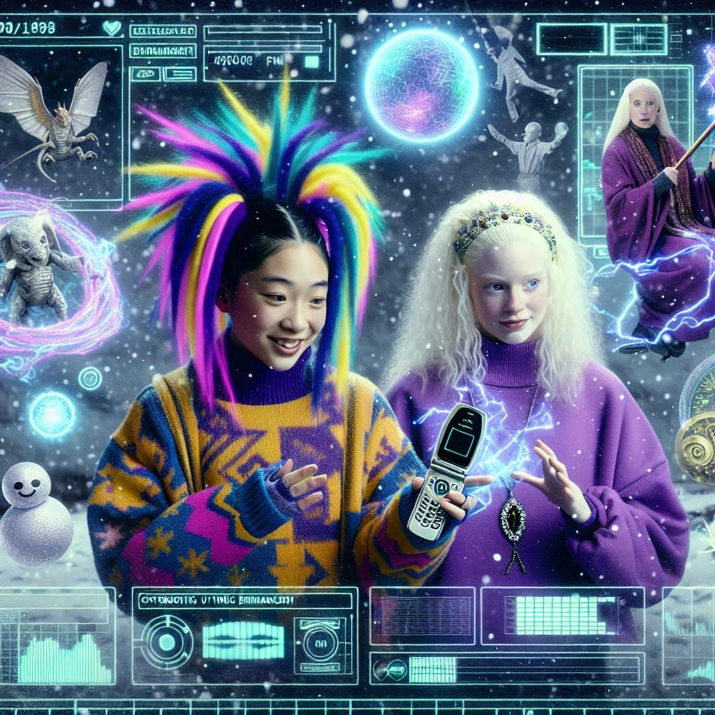 Surreal Y2K Crime Scene with Wizard in Dreamy Sci-Fi CCTV