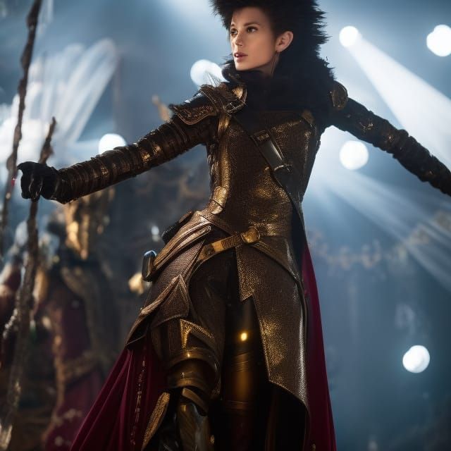 David Bowie Portrait with Goblins, Hyperdetailed Fantasy Sty...