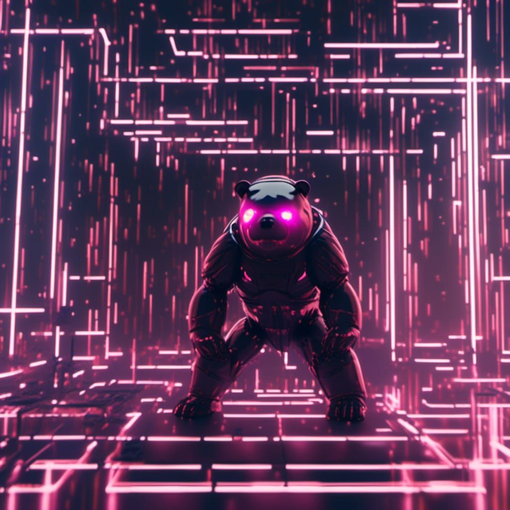 Cyberpunk Hacker Lair with Pulsing Machine Code