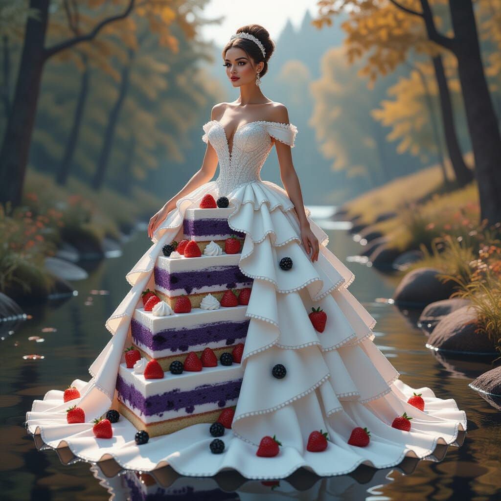Haute Couture Cake Dress in Autumn Creek