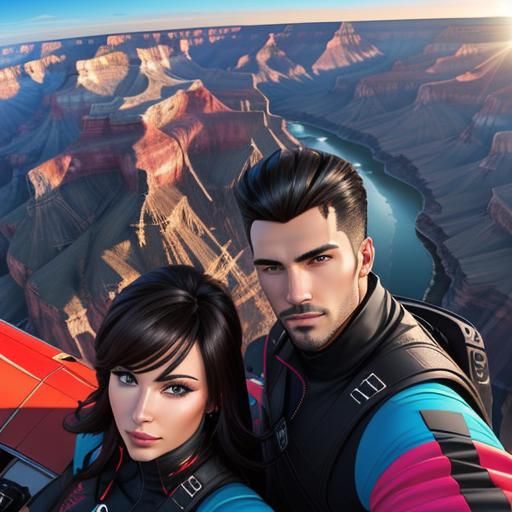 Grand Canyon Glide: A Vector Art Adventure