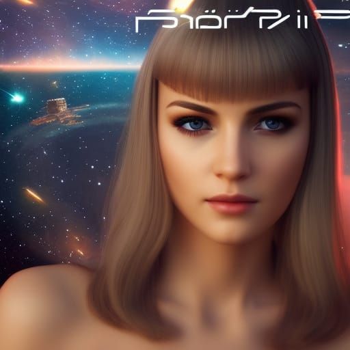 Stunning Portrait of Young Woman in Sci-Fi Style