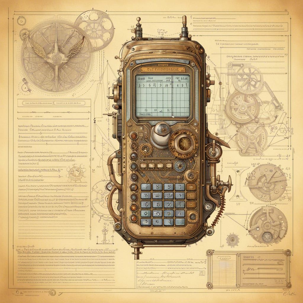Steampunk Futuristic TI-81 Calculator Concept Designs