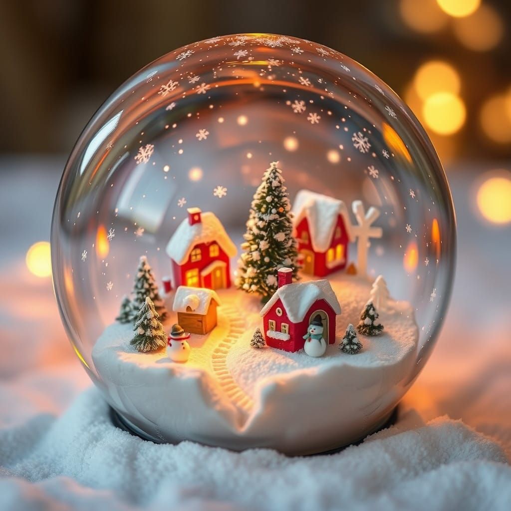 Whimsical Winter Wonderland Scene in Artistic Style