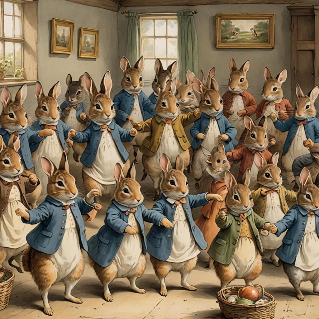 Dance Class in Beatrix Potter Style