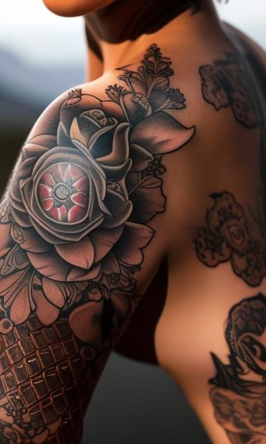 Female soulder Tattoo