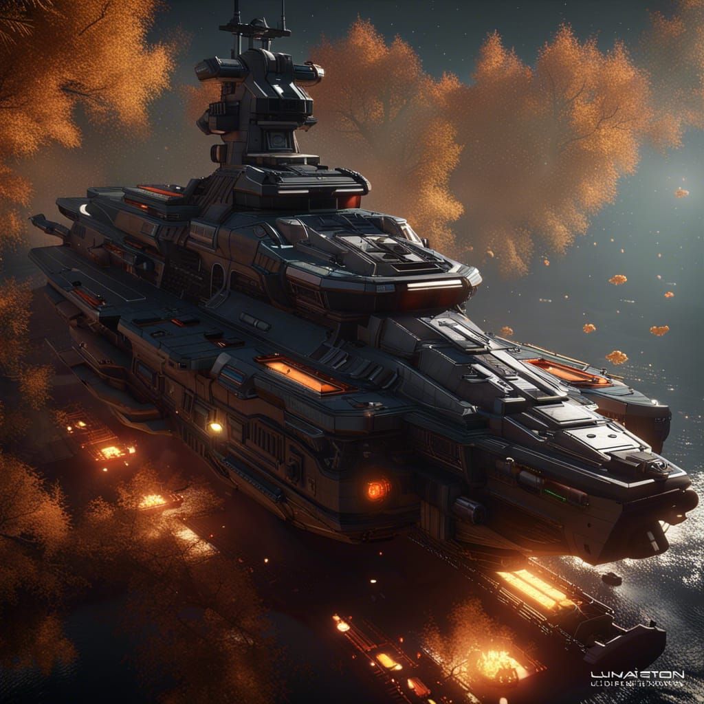 UNSC Pillar of Autumn in 3D Game Style