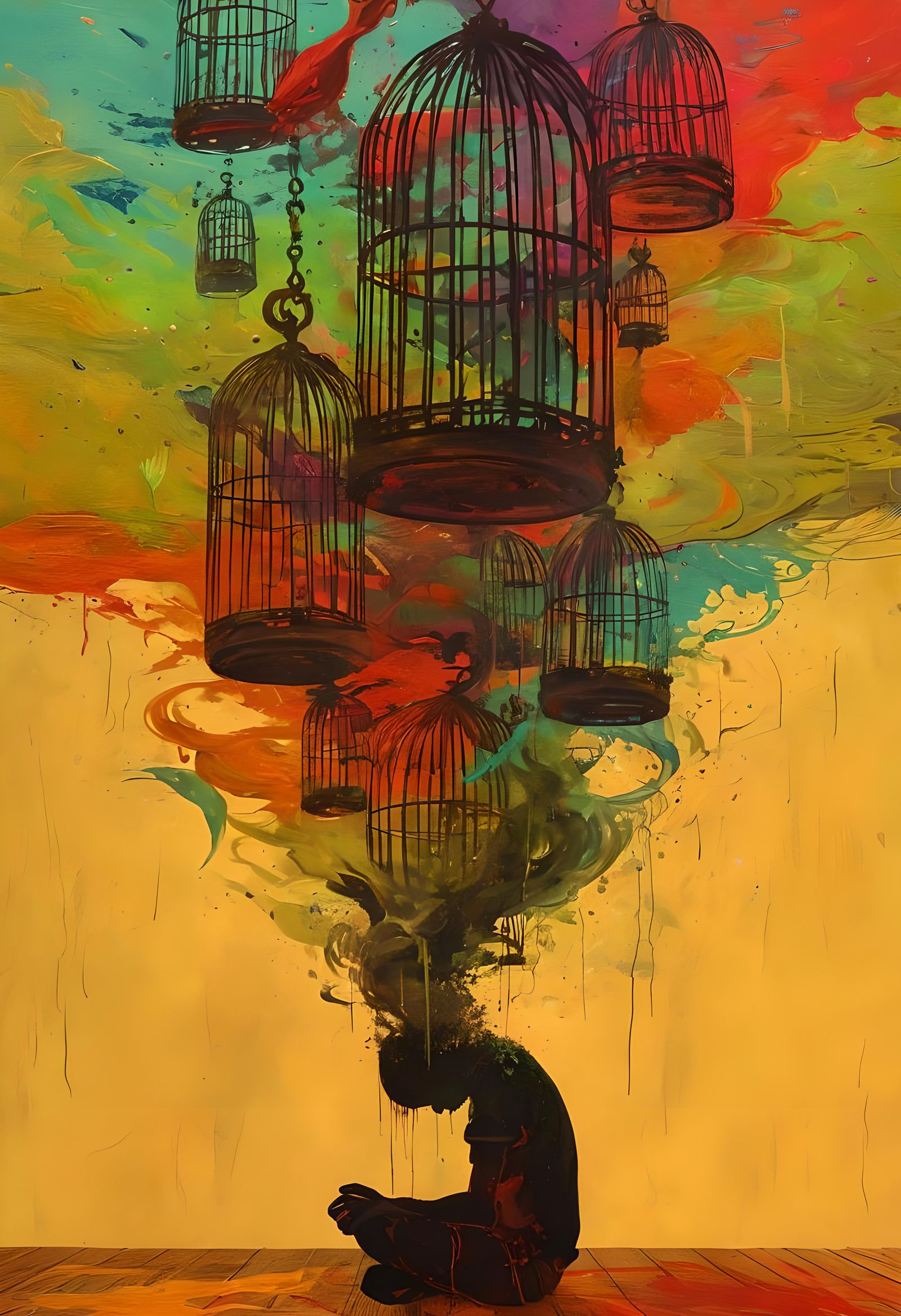 caught in a cage of thoughts