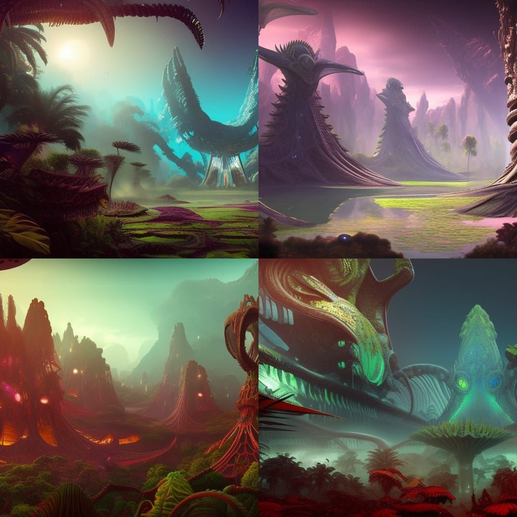 Alien Palace on a Tropical World: Fantasy Concept Art