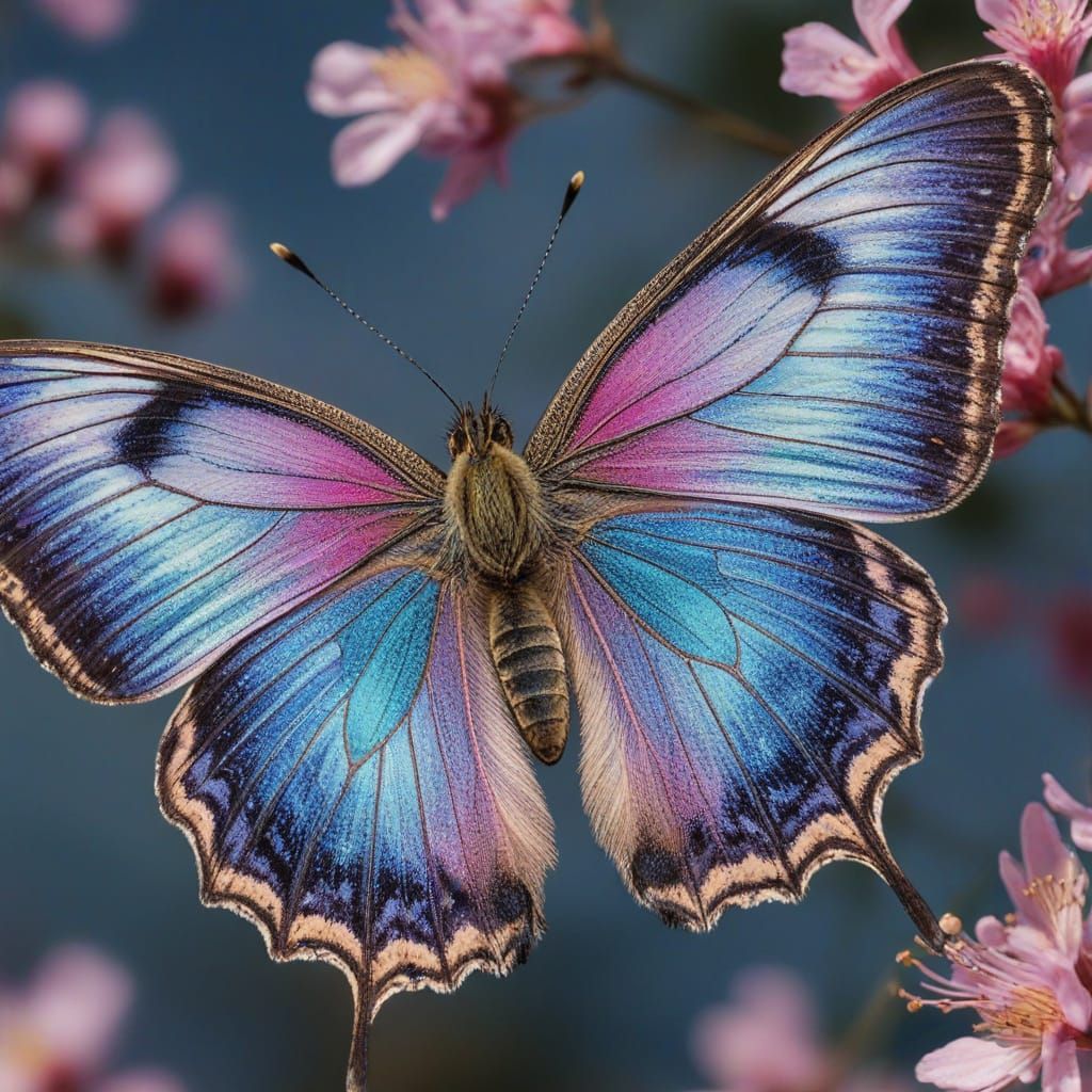 Intricate Butterfly with Ornate Floral Design