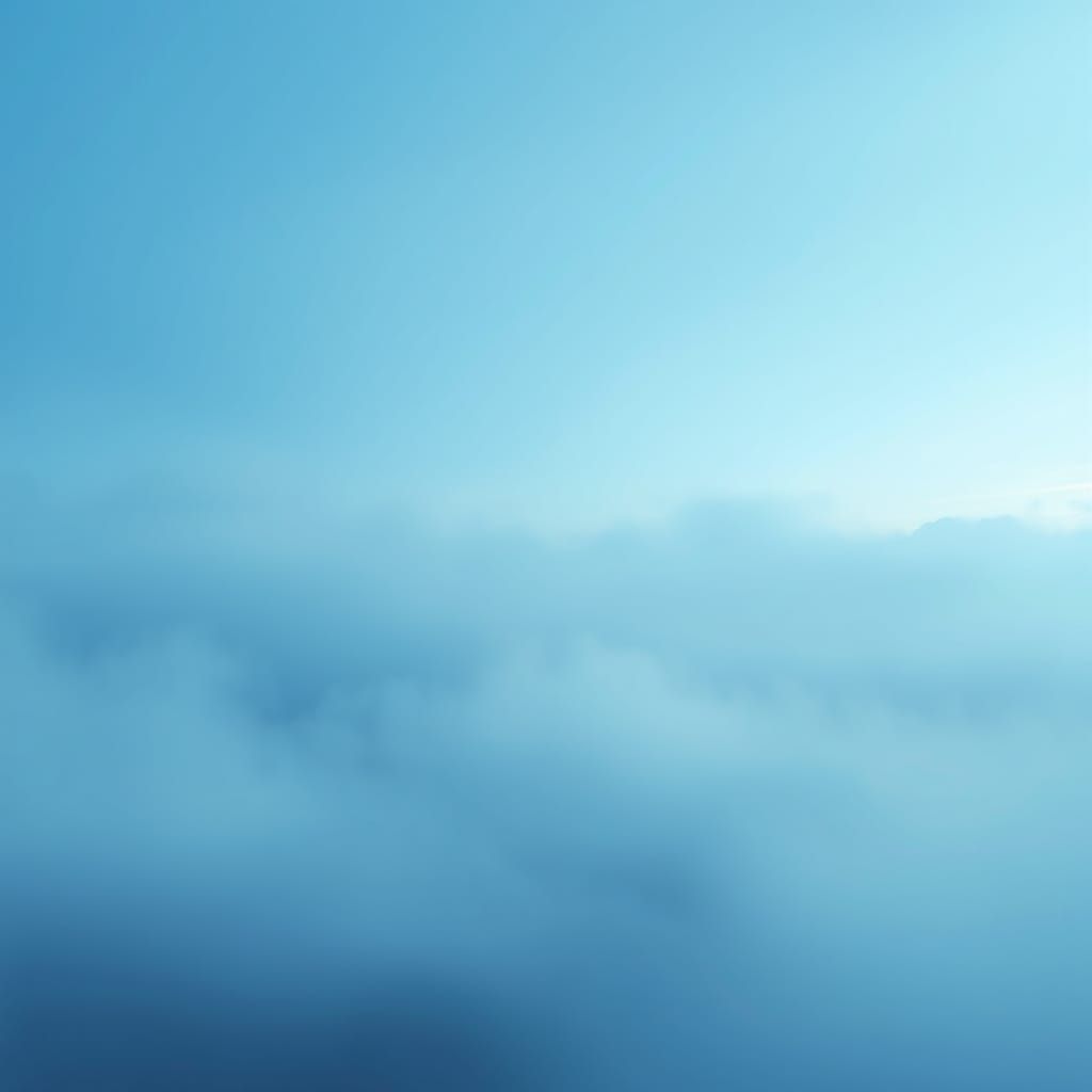 Ethereal Foggy Landscape in Soft Blue Hues