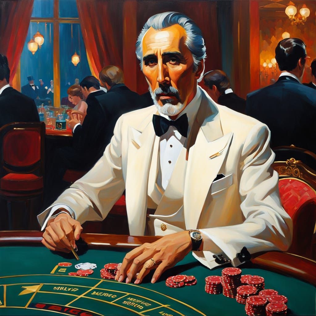Impressionistic Casino Portrait in Oil