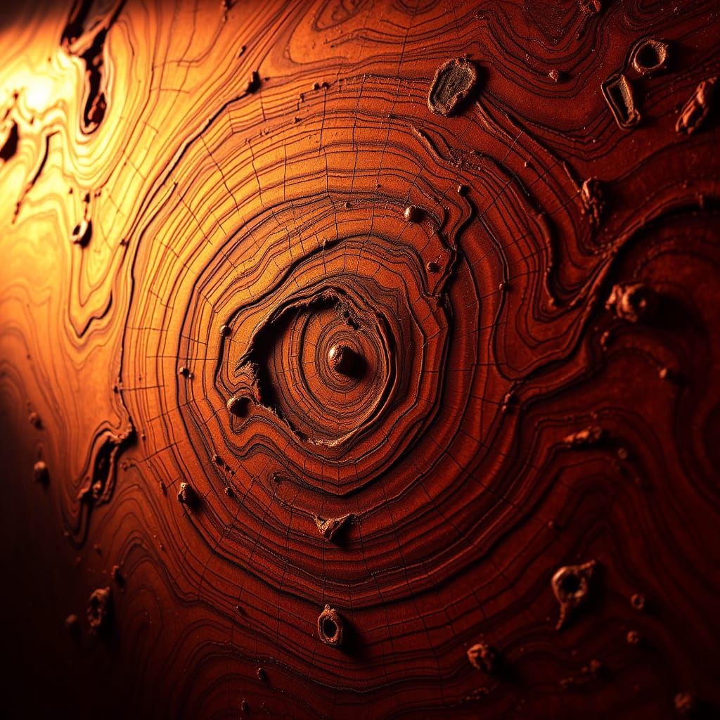 Mystical Mahogany Wood in Hypnotic, Hyperrealistic Splash Ar...