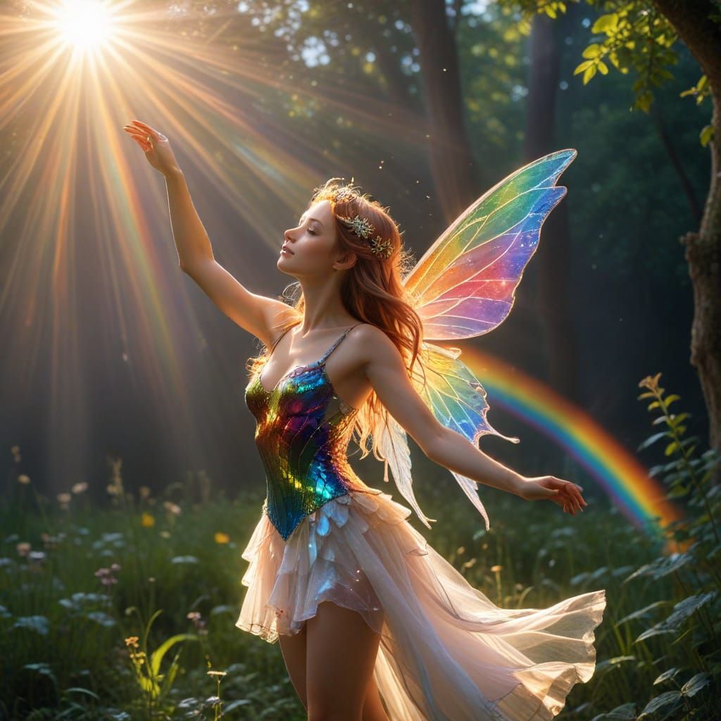 Fairy Wings Create a Rainbow