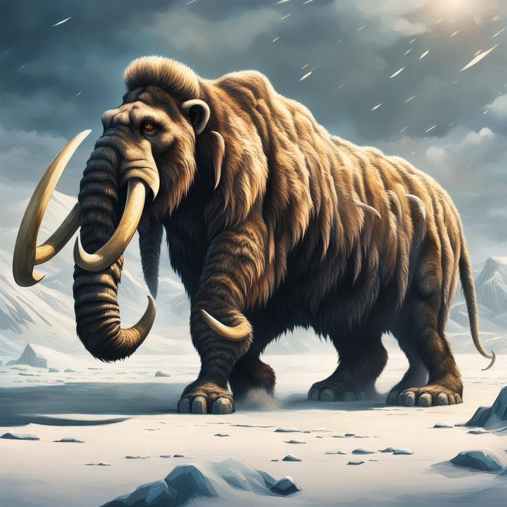 Sci-Fi Mammoth vs Saber-Tooth Tigers in Ice Age